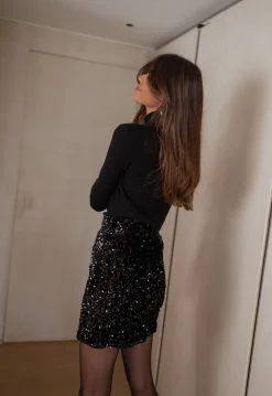 Cheap Jupe Gwen - noire à paillettesEasy Clothes Femme Jupes & Shorts