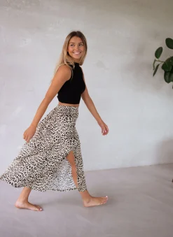 Online Jupe longue Amalya - léopardEasy Clothes Femme Jupes & Shorts