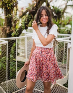 Hot Jupe Maud CREATION - rouge à fleursEasy Clothes Femme Jupes & Shorts