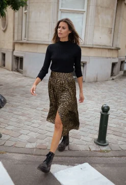 Discount Jupe Rosalie - à motifs léopard kakiEasy Clothes Femme Jupes & Shorts