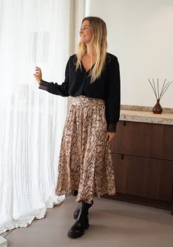 Clearance Jupe Rosalie - chocolat à motifs serpentEasy Clothes Femme Jupes & Shorts