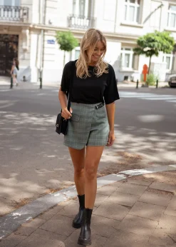 Sale Jupe short Chani - à carreaux vertsEasy Clothes Femme Jupes & Shorts