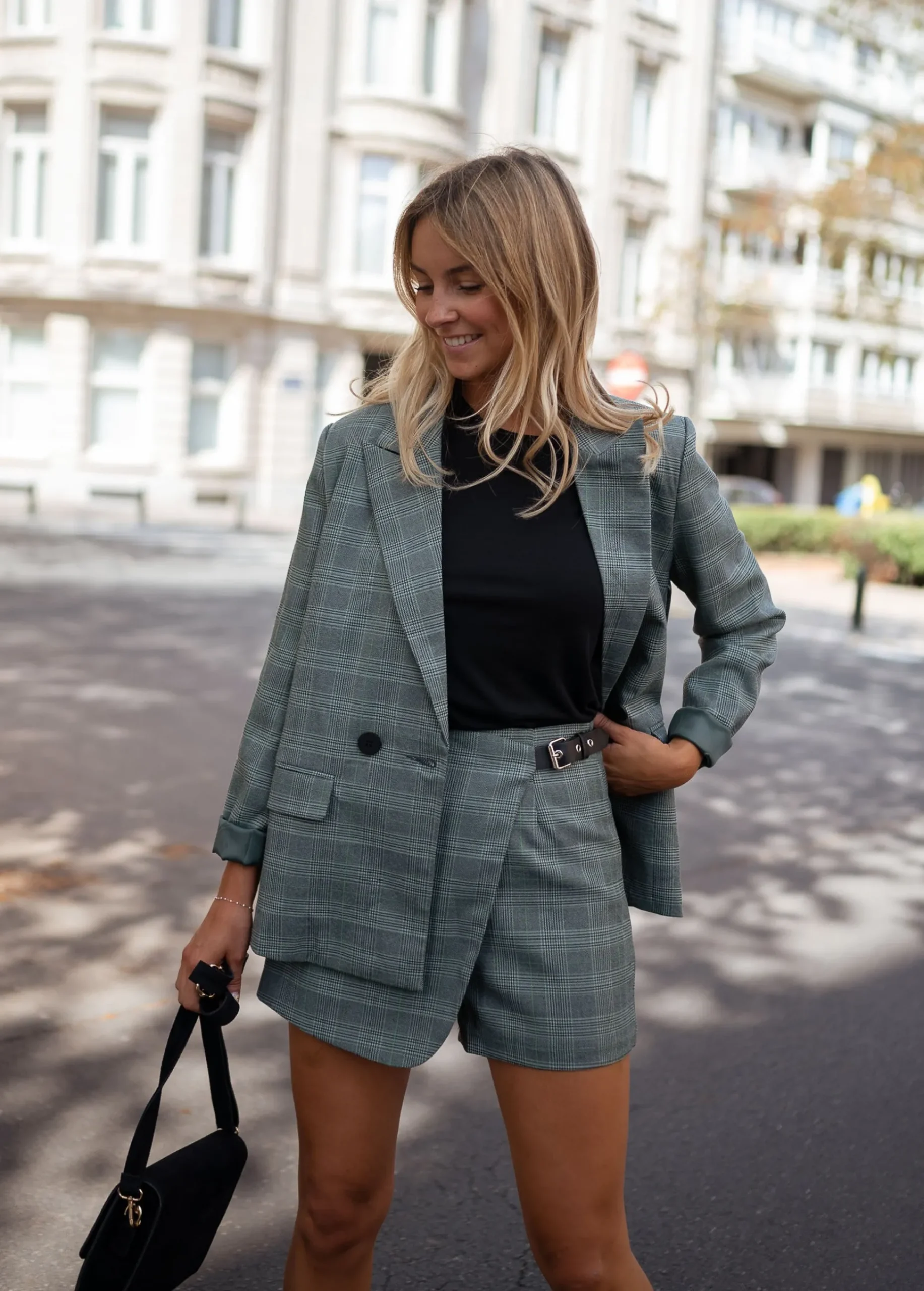 Sale Jupe short Chani - à carreaux vertsEasy Clothes Femme Jupes & Shorts