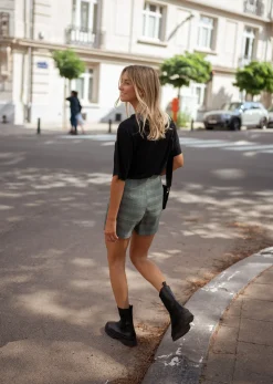 Sale Jupe short Chani - à carreaux vertsEasy Clothes Femme Jupes & Shorts