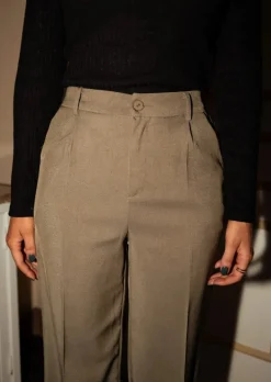 Best Pantalon Arnaud - Kaki - À Pince - Avec PochesEasy Clothes Femme Pantalons