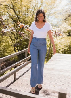 Best Sale Pantalon Athena - bleuEasy Clothes Femme Pantalons