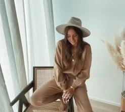 Cheap Pantalon Beni - camel (Ensemble 1 sur 2)Easy Clothes Femme Pantalons