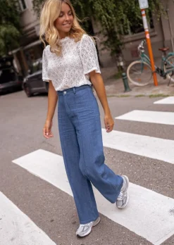 Best Pantalon Delphine - Bleu Jeans - Taille Haute - Coupe DroiteEasy Clothes Femme Pantalons
