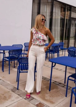 Best Pantalon Edison écru | Pantalon classique évasé | Prêt-à-porter en ligne | Easy Clothes Femme Pantalons