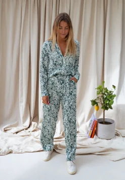 Fashion Pantalon Horace - vert à motifsEasy Clothes Femme Pantalons