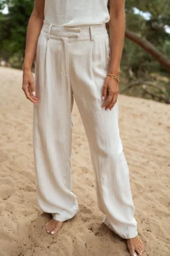 Outlet Pantalon Joey - en lin beigeEasy Clothes Femme Pantalons