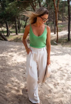 Outlet Pantalon Joey - en lin beigeEasy Clothes Femme Pantalons