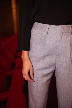 Hot Pantalon Loan - gris à strassEasy Clothes Femme Pantalons