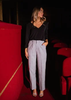 Hot Pantalon Loan - gris à strassEasy Clothes Femme Pantalons