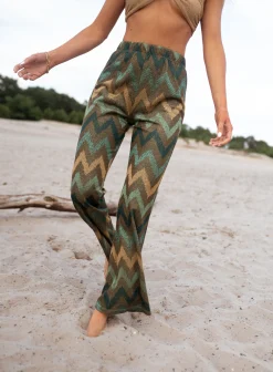 Sale Pantalon Lody - kaki à paillettesEasy Clothes Femme Pantalons