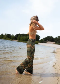 Sale Pantalon Lody - kaki à paillettesEasy Clothes Femme Pantalons