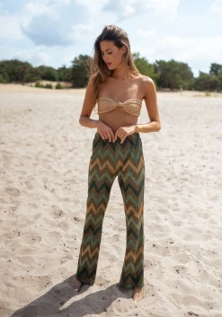 Sale Pantalon Lody - kaki à paillettesEasy Clothes Femme Pantalons