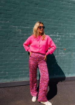 Fashion Pantalon Lupa rose à motifs | Pantalon large fluide | Prêt-à-porter en ligne | Easy Clothes Femme Pantalons