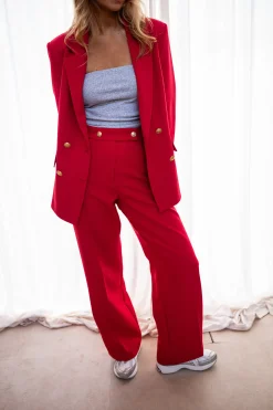 Outlet Pantalon Maona - Rouge - Ensemble TailleurEasy Clothes Femme Pantalons