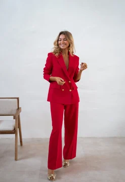 Outlet Pantalon Maona - Rouge - Ensemble TailleurEasy Clothes Femme Pantalons
