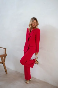 Outlet Pantalon Maona - Rouge - Ensemble TailleurEasy Clothes Femme Pantalons