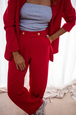 Outlet Pantalon Maona - Rouge - Ensemble TailleurEasy Clothes Femme Pantalons