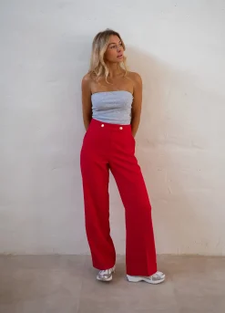 Outlet Pantalon Maona - Rouge - Ensemble TailleurEasy Clothes Femme Pantalons