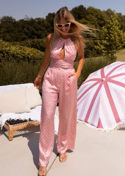 Online Pantalon Meria rose à motifs | Pantalon large coloré | Prêt-à-porter en ligne | Easy Clothes Femme Pantalons