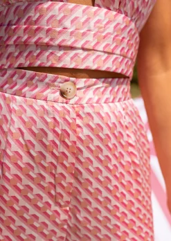 Online Pantalon Meria rose à motifs | Pantalon large coloré | Prêt-à-porter en ligne | Easy Clothes Femme Pantalons