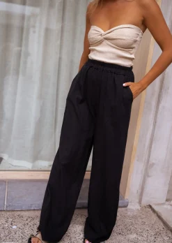 Store Pantalon Noir - Tim - En Lin - Long & Fluide - Vêtements FemmeEasy Clothes Femme Pantalons