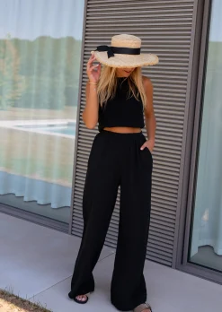 Hot Pantalon Shiva noir en gaze de coton | Pantalon ample de coton | Prêt-à-porter en ligne | Easy Clothes Femme Pantalons