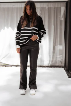 Hot Pantalon simili cuir Rafi - noirEasy Clothes Femme Pantalons