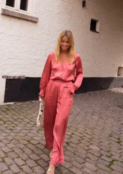 Discount Pantalon Tristan - Vieux Rose - Fluide - Effet SoieEasy Clothes Femme Pantalons