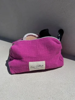 Sale Pochette Easy Clothes CREATION - fuchsia en lin Sacs & Pochettes