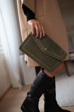 Clearance Pochette Jiani - kaki en cuirEasy Clothes Sacs & Pochettes