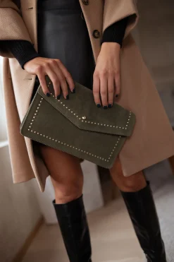 Clearance Pochette Jiani - kaki en cuirEasy Clothes Sacs & Pochettes