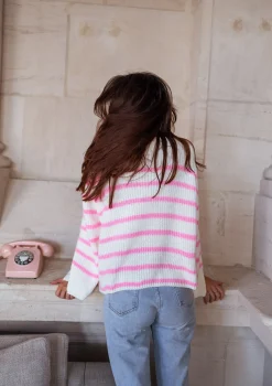 Store Pull Abba - écru et roseEasy Clothes Femme Pulls & Gilets