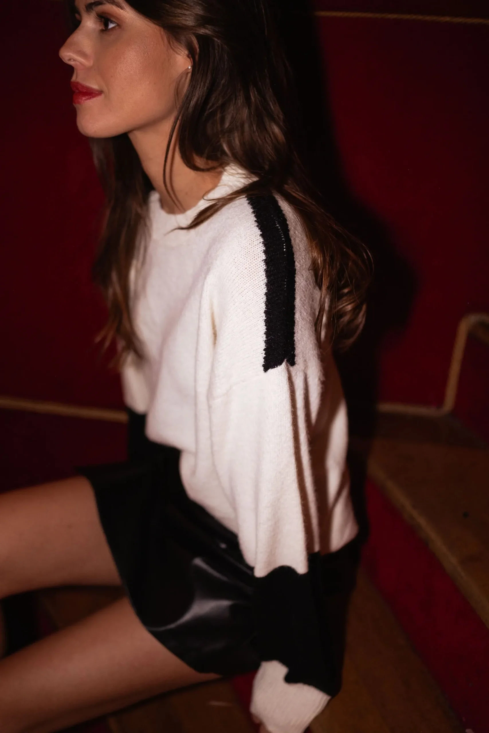 Cheap Pull Aline - écru et noirEasy Clothes Femme Pulls & Gilets