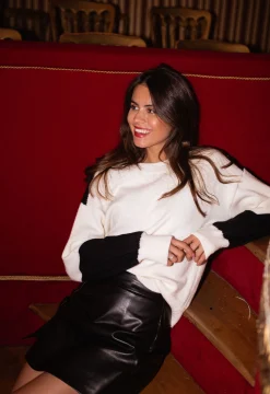 Cheap Pull Aline - écru et noirEasy Clothes Femme Pulls & Gilets