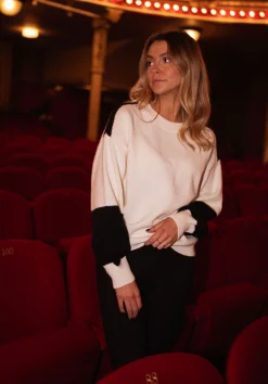 Cheap Pull Aline - écru et noirEasy Clothes Femme Pulls & Gilets