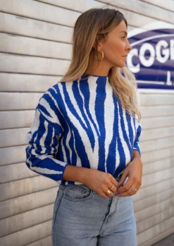 Flash Sale Pull Amine - bleu zébréEasy Clothes Femme Pulls & Gilets