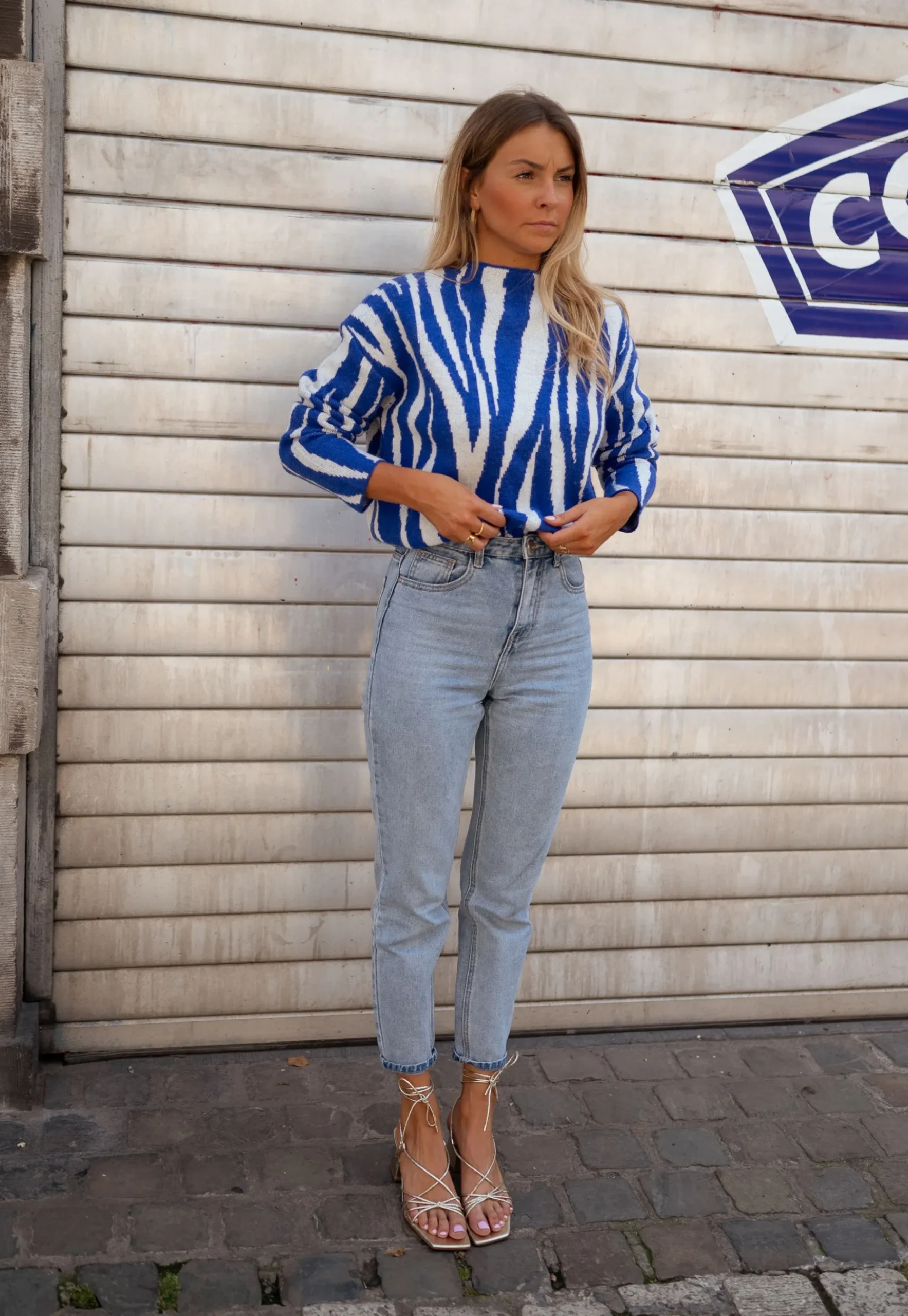 Flash Sale Pull Amine - bleu zébréEasy Clothes Femme Pulls & Gilets