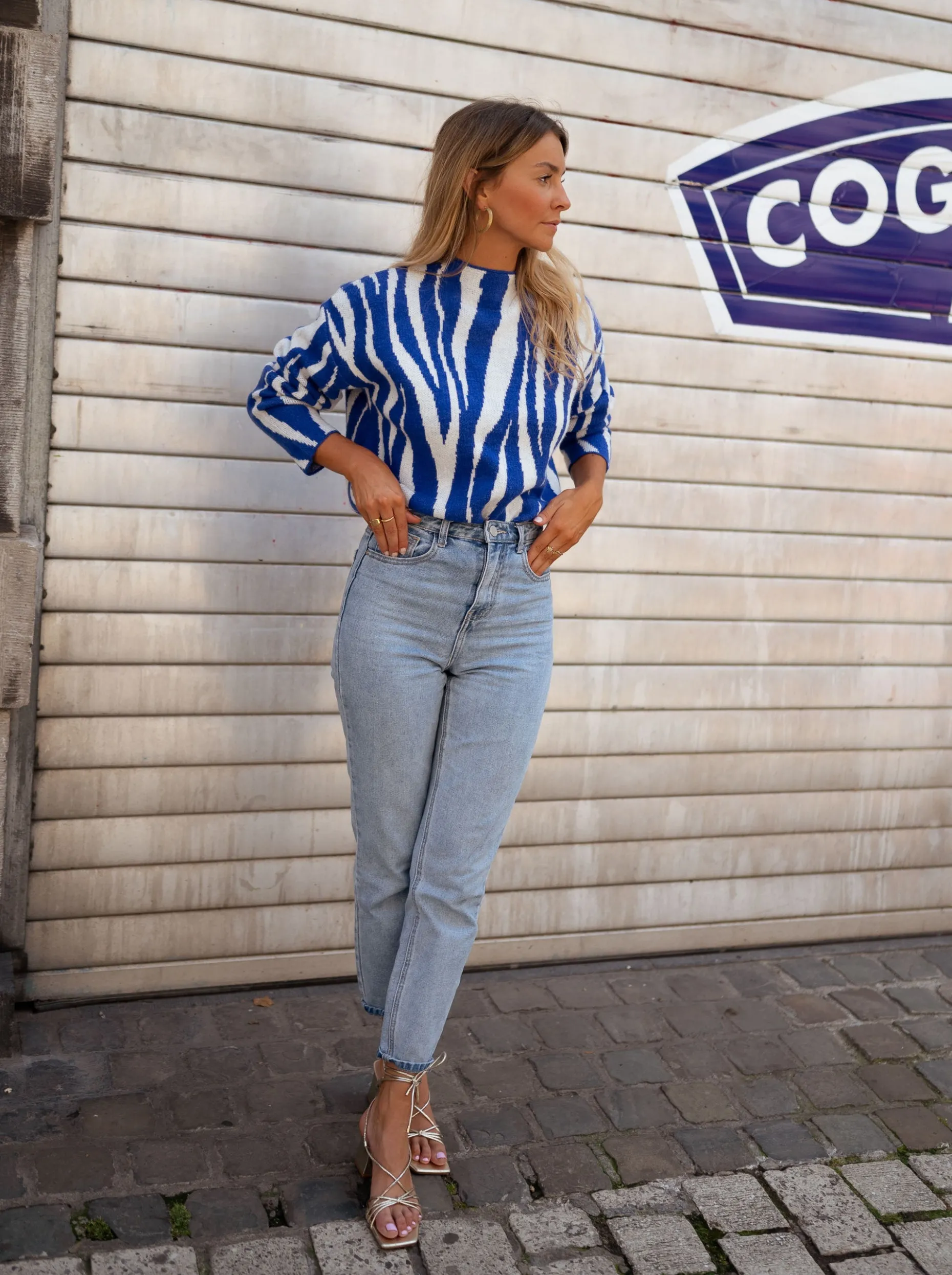 Flash Sale Pull Amine - bleu zébréEasy Clothes Femme Pulls & Gilets