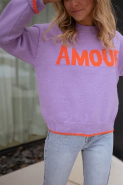 Fashion Pull Amoura - mauveEasy Clothes Femme Pulls & Gilets