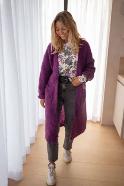 Outlet Pull Anna - mauve à fleursEasy Clothes Femme Pulls & Gilets