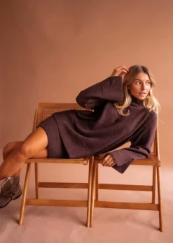 Store Pull Aurele - Couleur Chocolat - Col RouléEasy Clothes Femme Pulls & Gilets