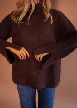 Store Pull Aurele - Couleur Chocolat - Col RouléEasy Clothes Femme Pulls & Gilets