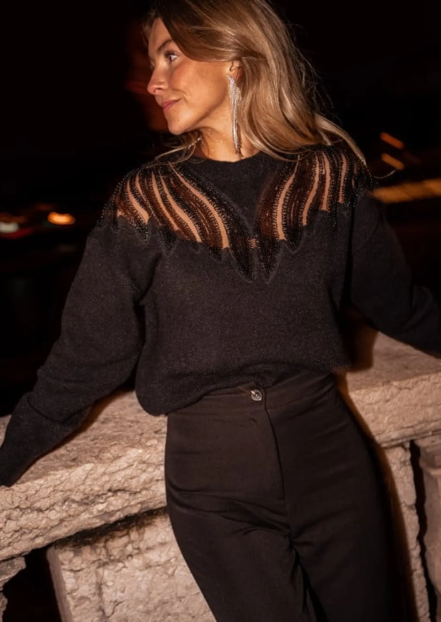 New Pull Ayem - Noir - PaillettesEasy Clothes Femme Pulls & Gilets