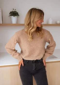 Online Pull Carla Beige - Taille Unique - LooseEasy Clothes Femme Pulls & Gilets
