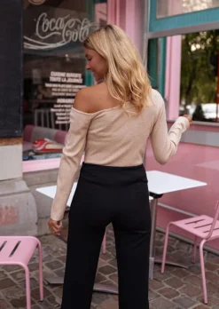 Best Pull Casper - Beige & Fin - Asymétrique à Manches LonguesEasy Clothes Femme Pulls & Gilets